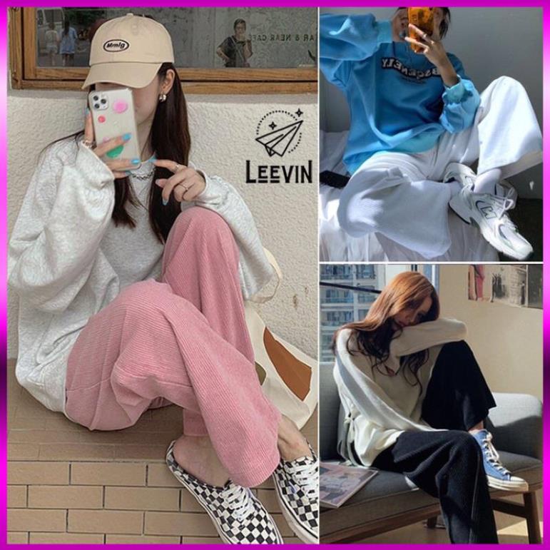 [ Xả Kho 3 Ngày ]  QUẦN NHUNG TĂM ỐNG SUÔNG NHIỀU MÀU,QUẦN ỐNG RỘNG ULZZANG NHUNG TĂM XUẤT HÀN | BigBuy360 - bigbuy360.vn