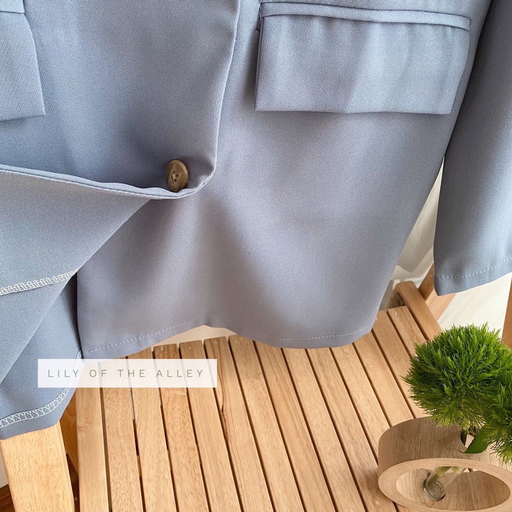 Áo blazer xanh 4 khuy túi nắp