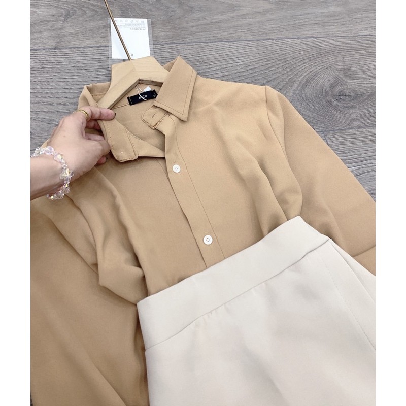 [Rẻ Vô Địch] Sét áo sơ mi đũi nâu Cao Cấp