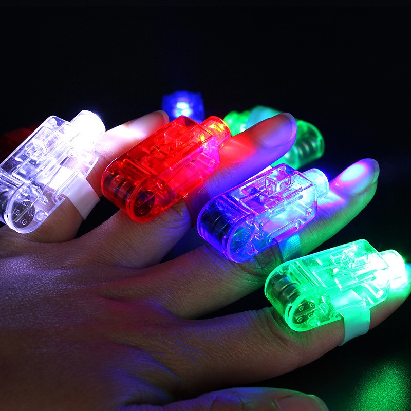 Ngón tay phát sáng Led Finger-Nhẫn Đeo Ngón Tay sở hữu Đèn Led Phát Sáng Độc Đáo vòng đèn LED laser phát sáng gắn trên
