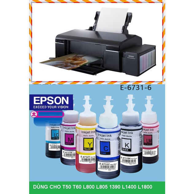 Mực in phun Epson T673  L800 L805 810 850 T50 T60 L1800 1390