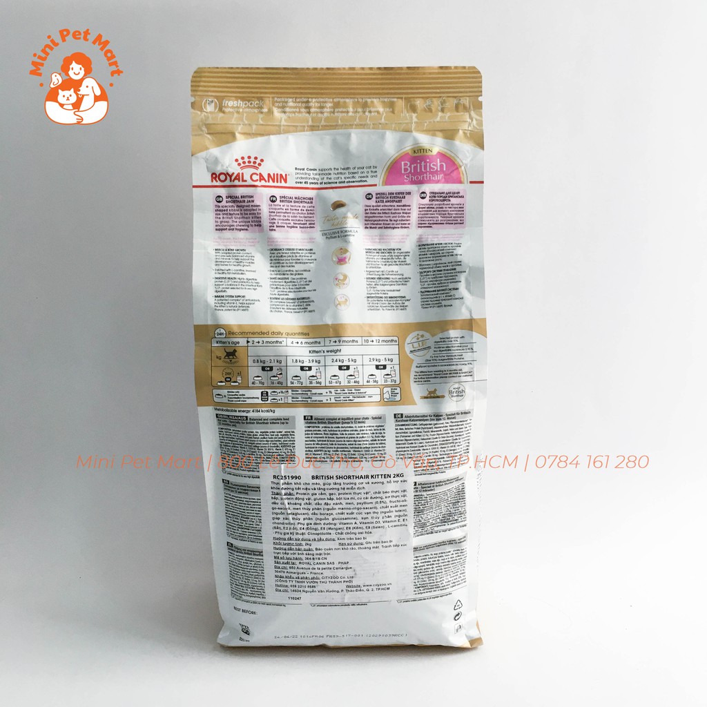 Thức ăn hạt cho mèo con mèo Anh lông ngắn ROYAL CANIN 2kg