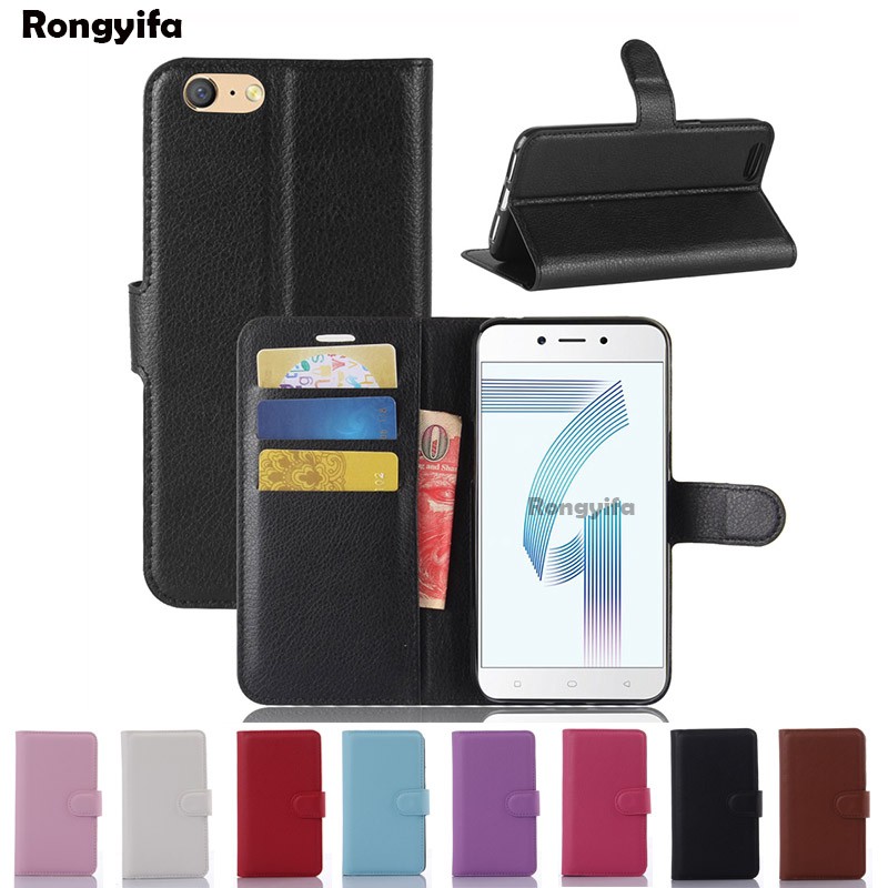 Bao da điện thoại có đế đỡ gấp và ngăn để thẻ cho Oppo A71