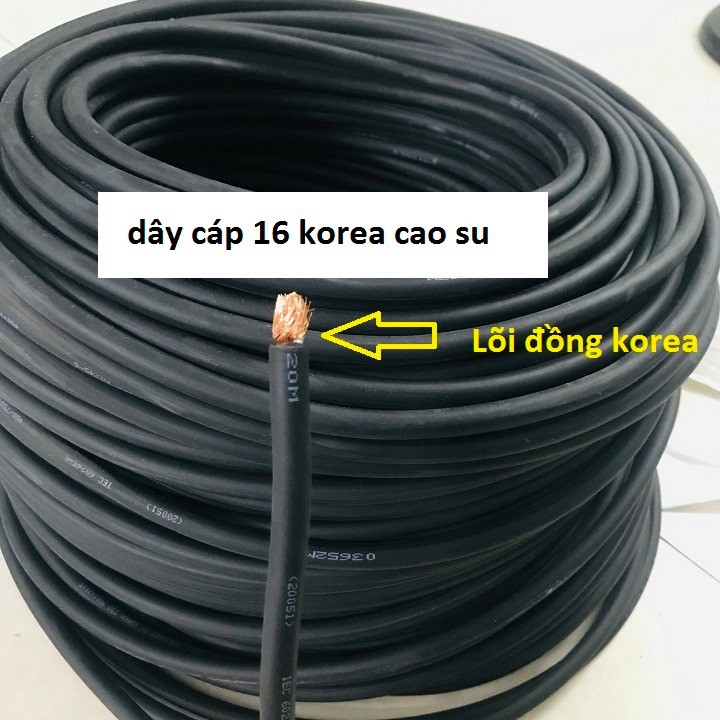 Dây cáp hàn 16 Korea cao su mềm lõi đồng