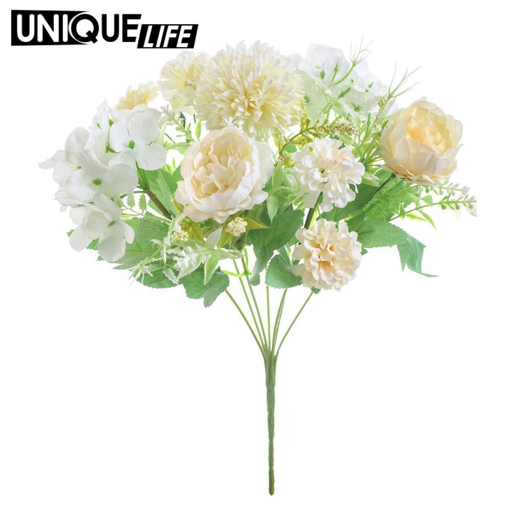 Bó Hoa Mẫu Đơn Giả 7 Bông Bằng Lụa Nhẹ Màu Hồng Nhạt