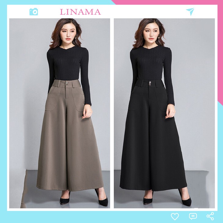 Quần ống rộng nữ lưng cao đẹp hút mắt LN02