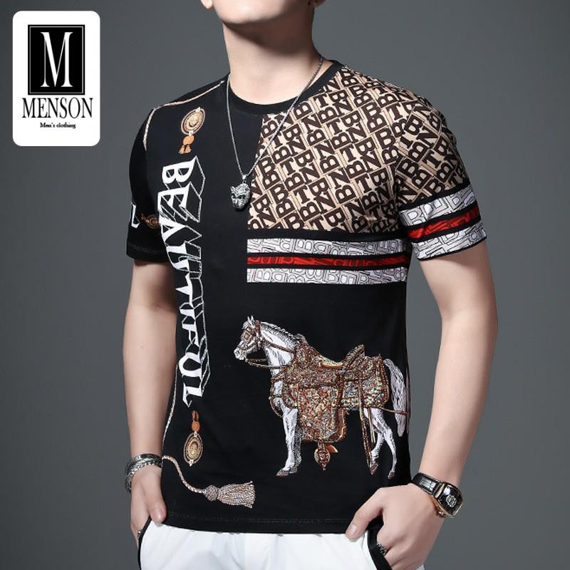 [Hàng Siêu Cấp] Áo Thun Nam, Áo Phông Nam Hàng Hiệu Cao Cấp Đính Đá In Hình 3D Chất Mát 100% Cotton Chuẩn Form M1920 | BigBuy360 - bigbuy360.vn