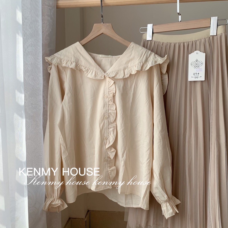 Áo sơ mi cổ bèo thuỷ thủ 🌷 [ CLIP HÌNH THẬT ] | BigBuy360 - bigbuy360.vn