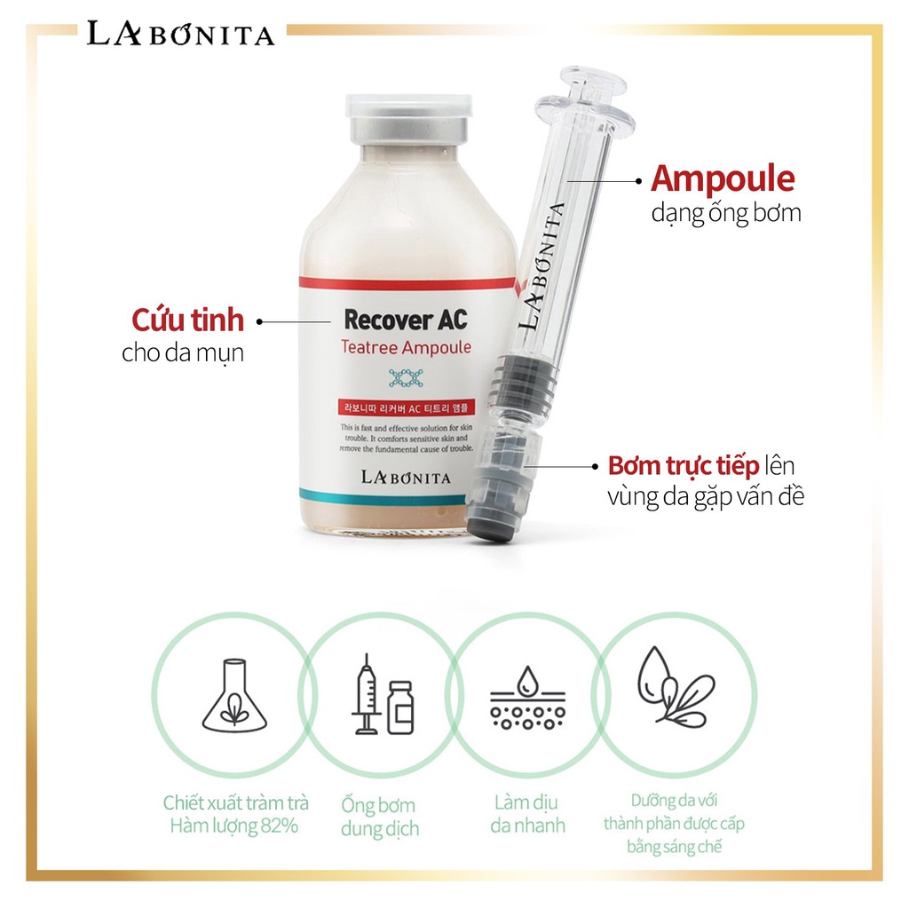 Labonita Recover AC Tea Tree Ampoule-Tinh chất phục hồi dưỡng da cho da mụn 40ml