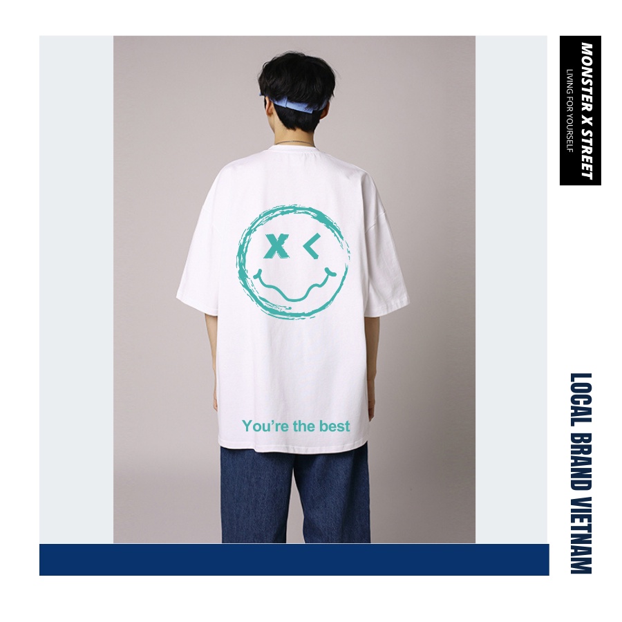 Áo thun unisex MONSTER X STREET Mặt Cười VR phông tay lỡ nam nữ form rộng Local Brand