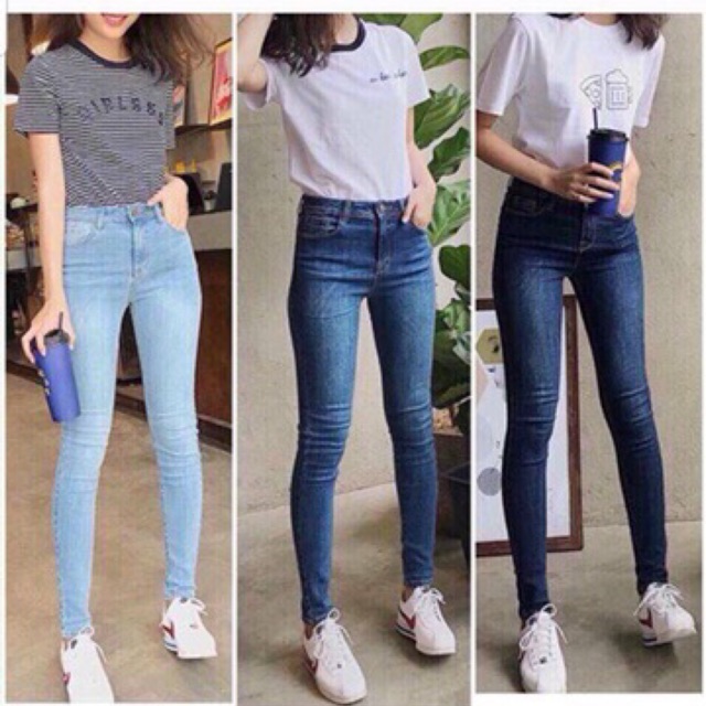 Quần Jeans skinny lưng cao
