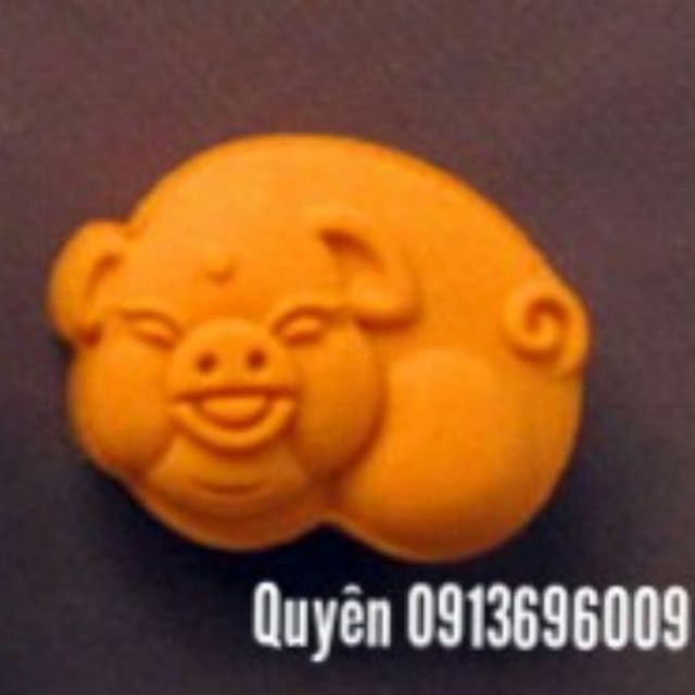 Khuôn trung thu lò xo HEO VÀNG 50g 1 mặt 1 nhấn