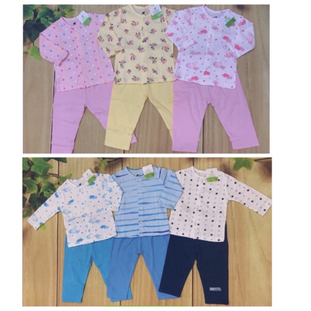 Bộ cài giữa bé trai/gái LULLABY cotton mỏng siêu đẹp NEW!