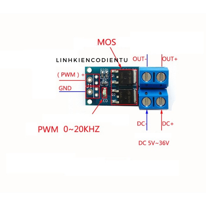 Module PWM MOSFET 1 Kênh 15A 400W