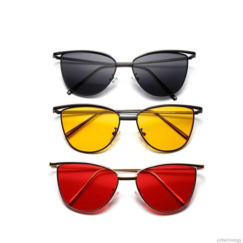 Kính mát gọng kim loại đỏ phong cách vintage | BigBuy360 - bigbuy360.vn