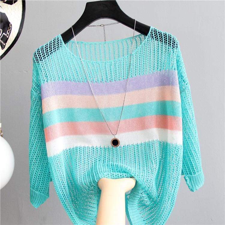 Áo lưới nữ mát đi biển mùa hè
