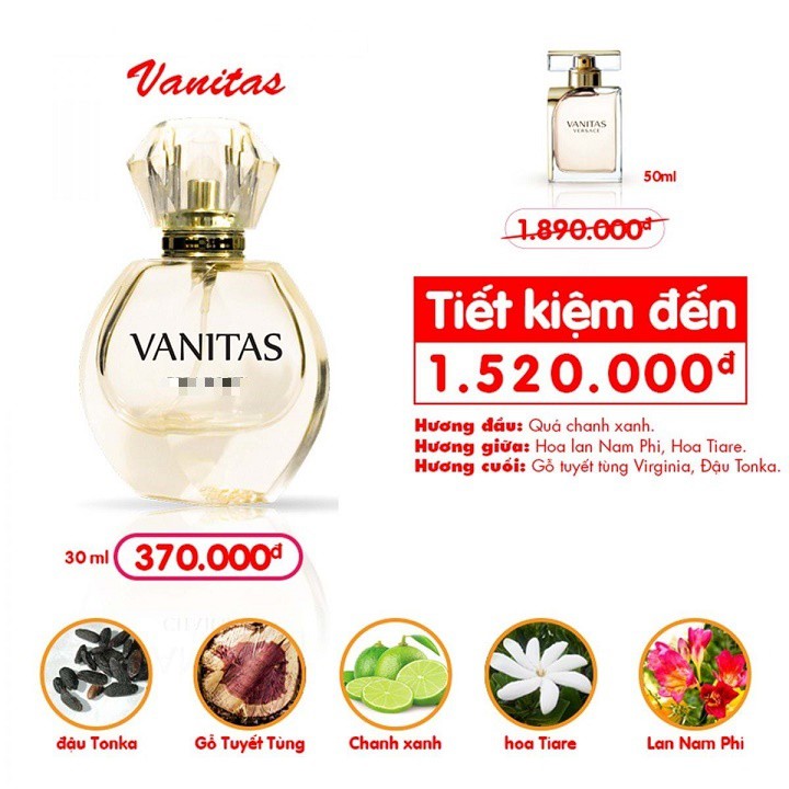 Nước hoa nữ Vanitas  - QUÝ PHÁI VÀ QUYẾN RŨ (30ML)