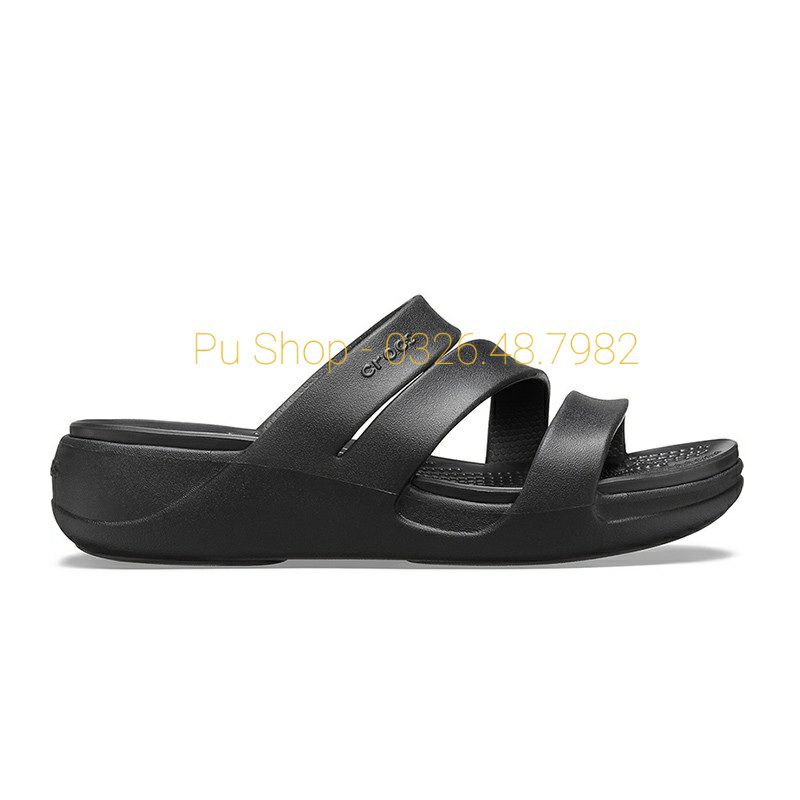 [Quảng Châu] Dép Lê Nữ Đế Cao Siêu Êm Nhẹ – Cross Monterey Strappy Wedge Màu Đen