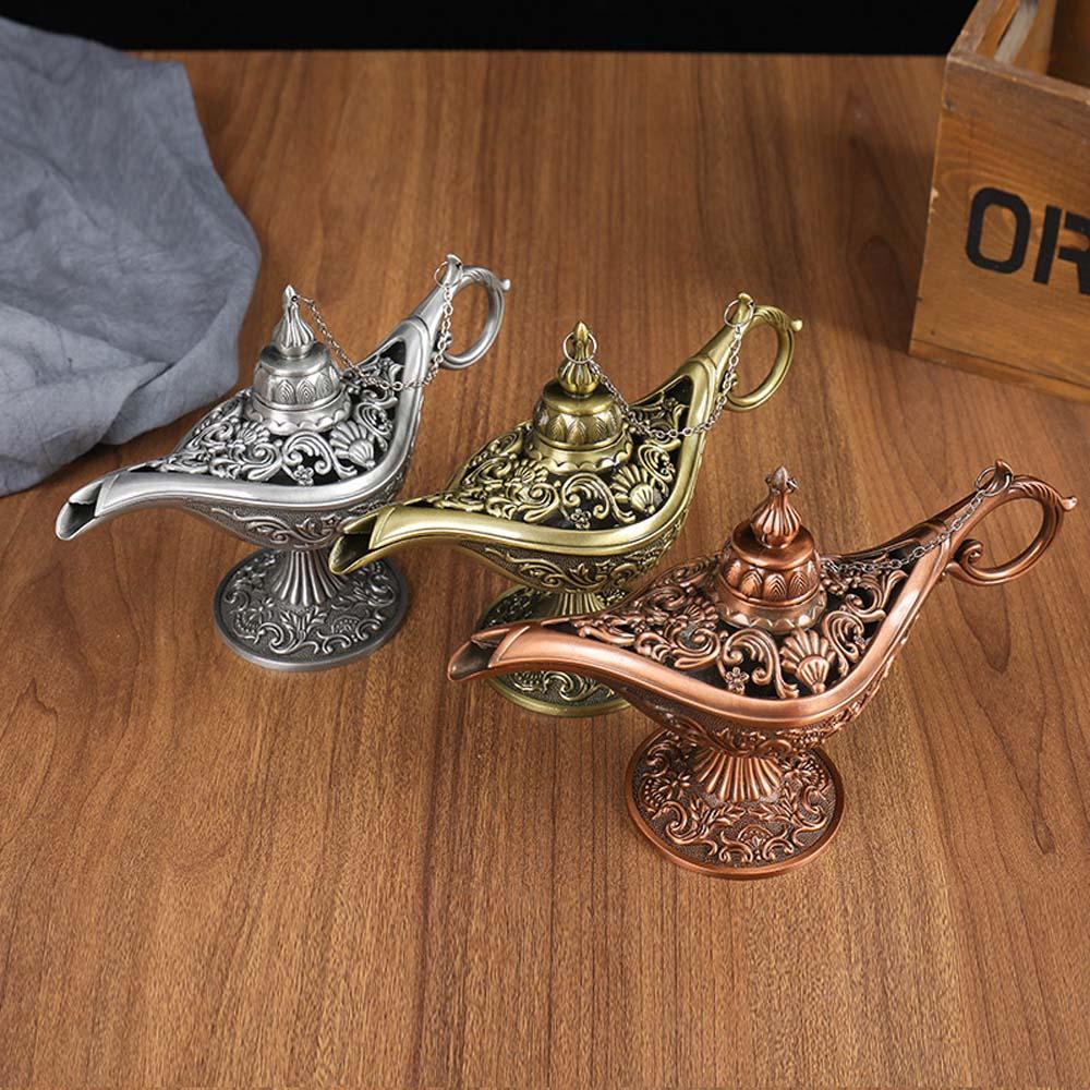 Giá Đỡ Nhang Hình Đèn Thần Aladdin Bằng Hợp Kim Kẽm Phong Cách Retro Trang Trí Nhà Cửa