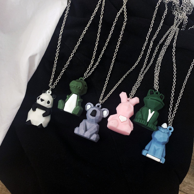 Vòng cổ mặt hình thú hoạt hình đơn giản dễ thương cho nam nữ