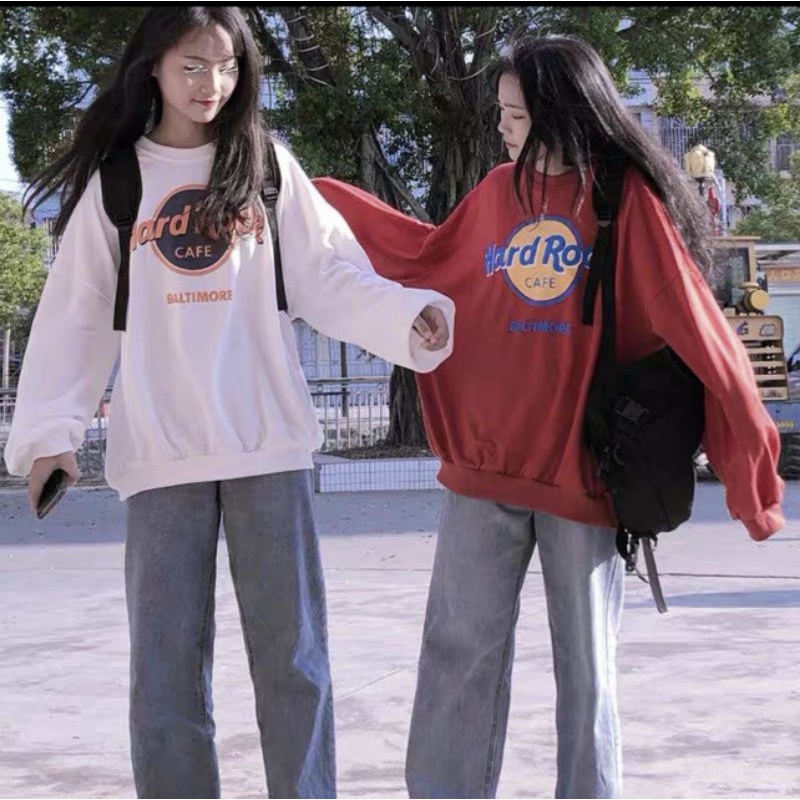 [Rẻ Vô Địch] Áo swt nỉ cổ tròn cotton tay bồng ------- ÁO NỈ TAY BỒNG HARD ROCK | BigBuy360 - bigbuy360.vn