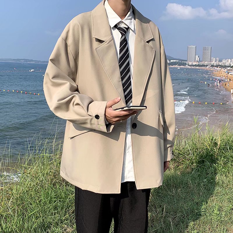 Áo Khoác Vest Dáng Rộng Kiểu Hồng Kông Retro Thời Trang Xuân Thu 2022 Cho Nam