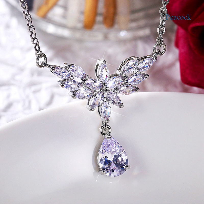 Vòng cổ Mặt Hình Con Công Đính Đá Zirconia Mới