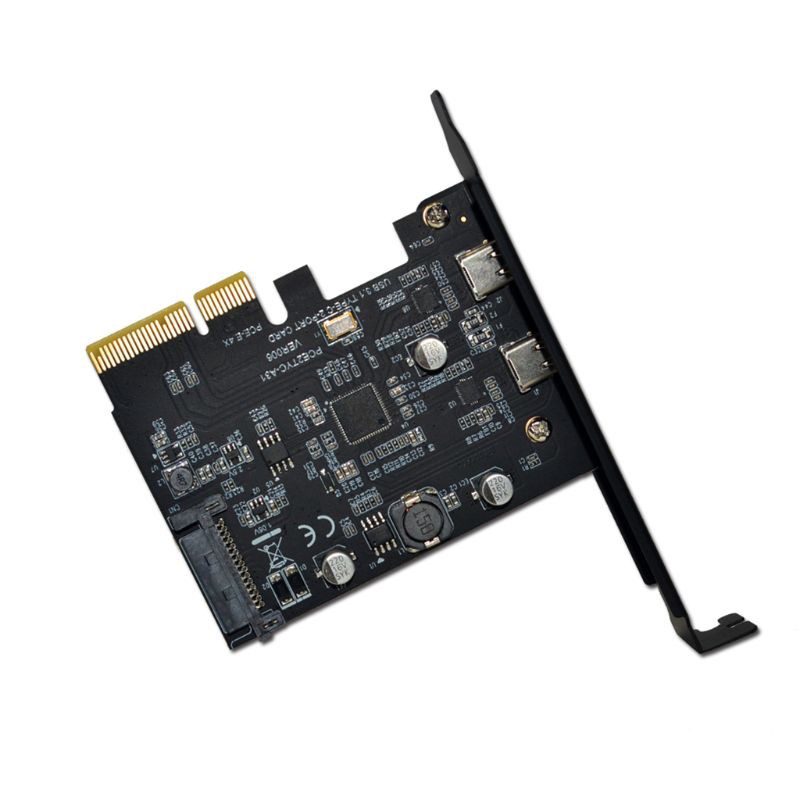 H.S.V✺USB3.1 to Type-C 2Port Expansion Card PCI-E4X to USB3.1 Gen2 10Gbps USBC Adapter | BigBuy360 - bigbuy360.vn