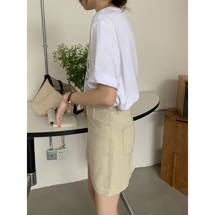 Chân váy ngắn Chữ A trơn Basic Phối túi Lưng cao Ulzzang Hàn Quốc Váy ngắn Cạp cao Có túi Thời trang | BigBuy360 - bigbuy360.vn