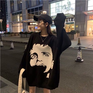 [order] Áo len hình mặt oversize dáng rộng
