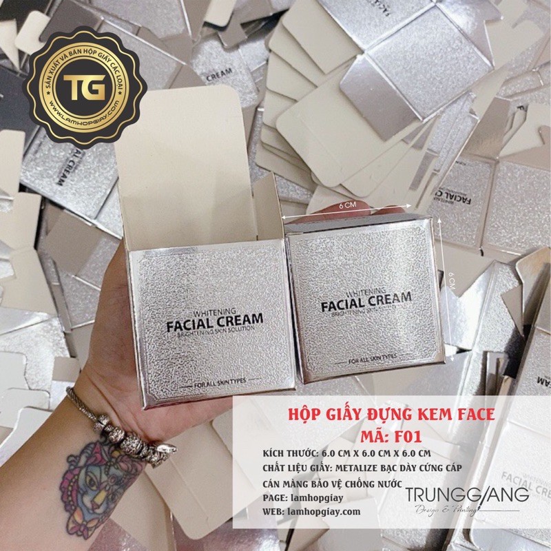 Hộp giấy face bạc F01