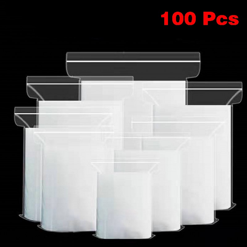 Set 100 Túi Zip Dày Trong Suốt Tái Sử Dụng Được