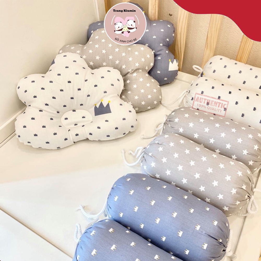Bộ Gối Chặn Sơ Sinh MONMON Chống Giật Mình Gối Ruột Bông Xinh Xắn Đủ Màu Cho Bé