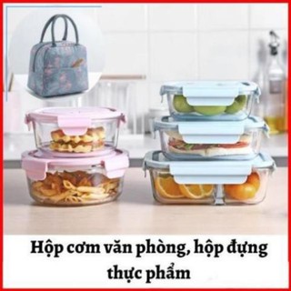 Hộp thủy tinh đựng cơm chữ nhật