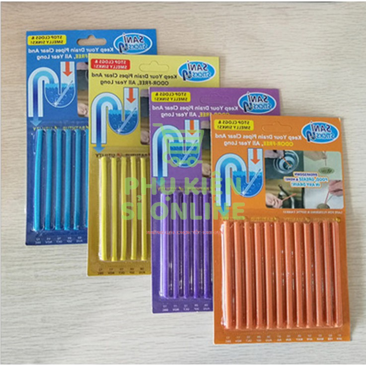 Vỉ 12 Que Thông Cống Thanh Tẩy Rửa Cống Tiện Ích