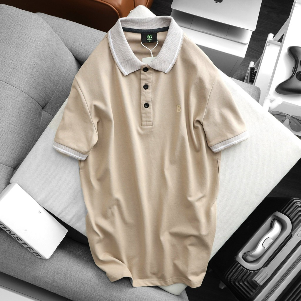 Áo polo nam cao cấp trung niên đẹp cổ bẻ dệt 2 màu sợi mẫu mới vải cá sấu cotton mịn thoáng mát JESBRAND BOGJ1 | BigBuy360 - bigbuy360.vn