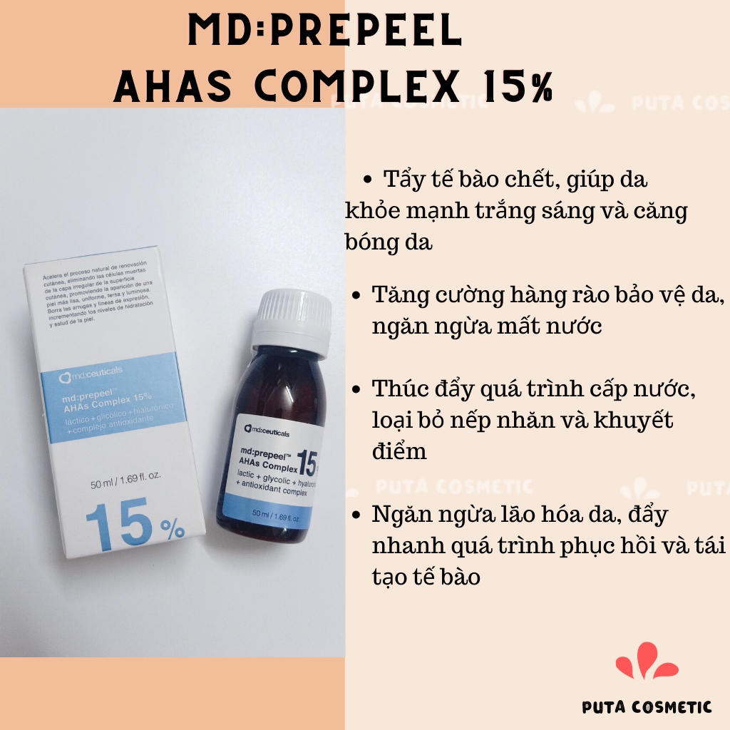 Peel sáng da căng bóng Md:ceuticals Md Prepeel AHAs Complex 15%