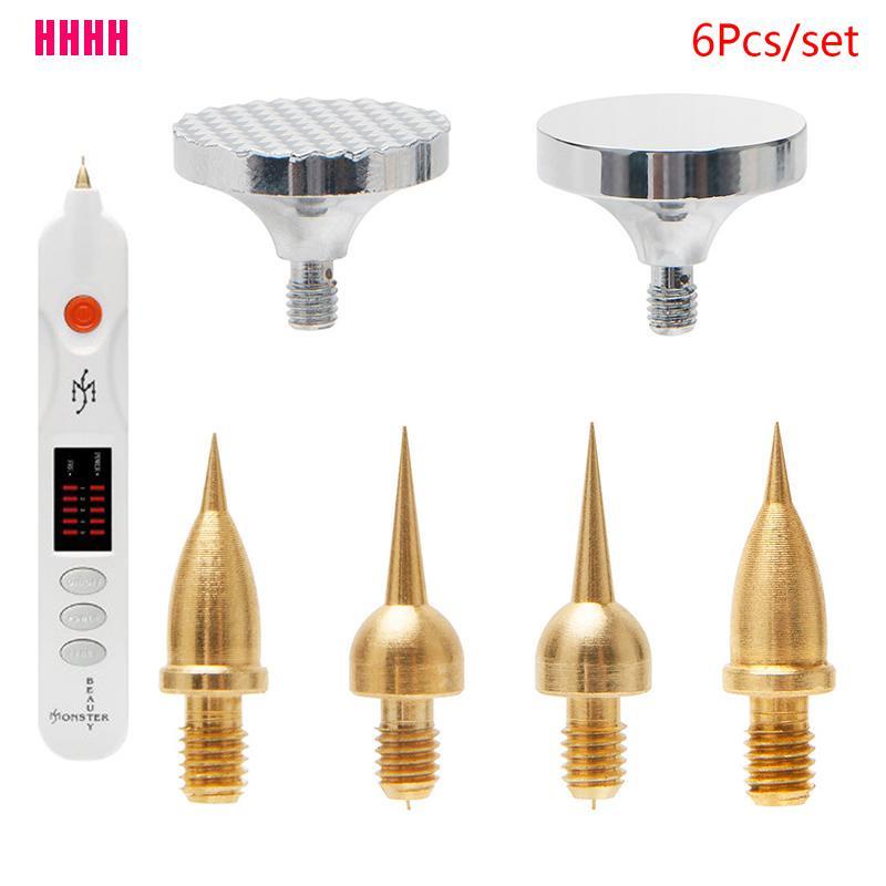 Bộ 6 Đầu Kim Loại plasma Nhiều Kiểu Dáng Dùng Để Loại Bỏ Đốm Nâu Và Hình Xăm Chuyên Nghiệp