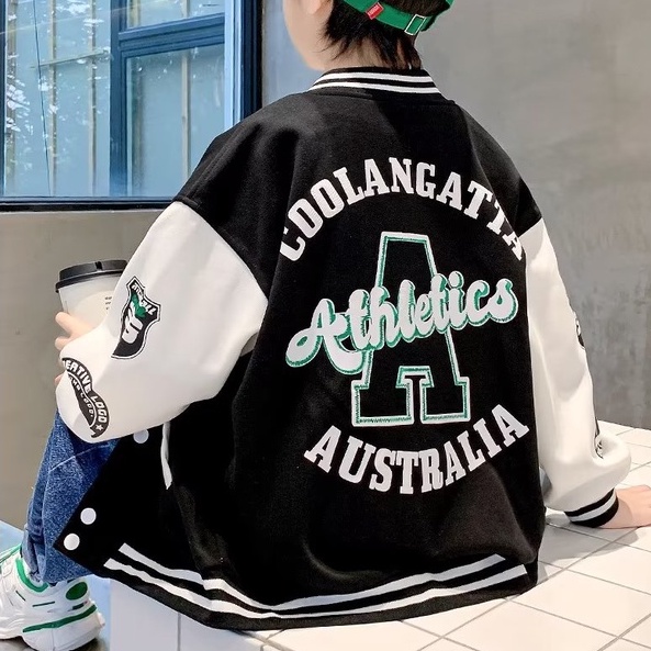 Áo khoác bóng chày BXPB tay dài thời trang mùa thu phong cách Hàn Quốc dành cho bé trai 3-15 - 12 tuổi