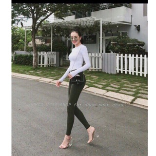 Quần kaki lưng cao co giãn
