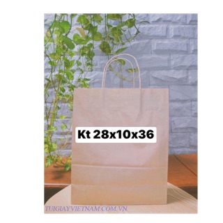 Combo 50/100 túi giấy xi măng có quai kt 28x10x36