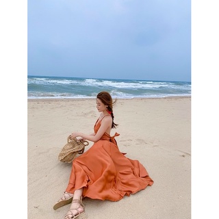 ĐẦM MAXI HAI DÂY ĐẮP NGỰC NƠ LƯNG