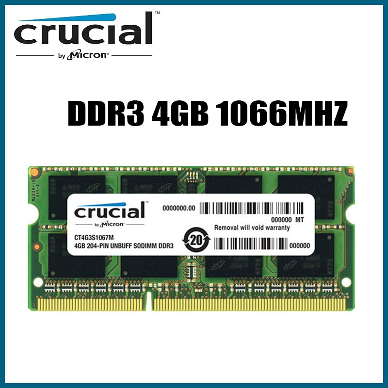 Thẻ Nhớ Ram Crucial 4gb 4g Pc3-8500S Ddr3 1066mhz Cl7 So-Dim B145 | BigBuy360 - bigbuy360.vn