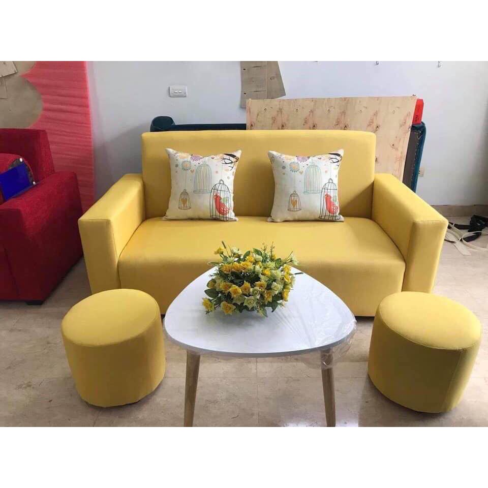 Bàn Trà sofa Cao Cấp màu Trắng hiện đại Tam Giác chân gỗ sồi