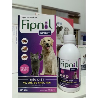 FIPNIL- spray chai xịt tiêu diệt ve, ghẻ, bọ chét, rận trên chó mèo.