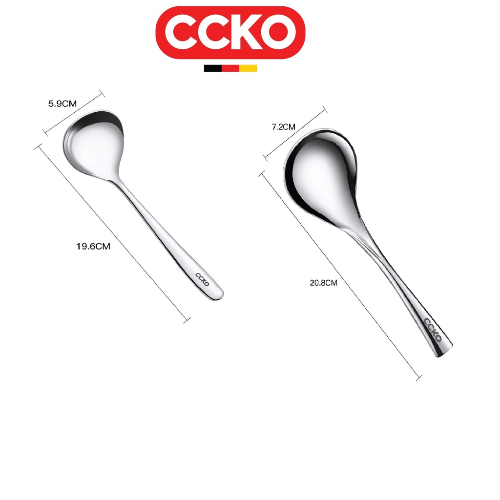 Thìa - muỗng - muôi múc canh chất liệu inox 304 sáng bóng cao cấp CCKO