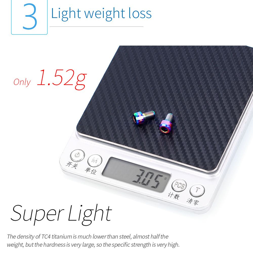 Set 2 Ốc Vít Hợp Kim Titan Dùng Để Cố Định Dây Cáp Xe Đạp Leo Núi M5x9