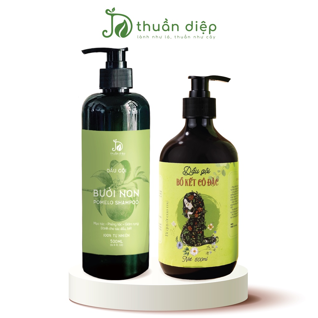 Dầu gội thảo dược bưởi bồ kết mọc tóc giảm rụng tóc dầu gội thiên nhiên Thuần Diệp