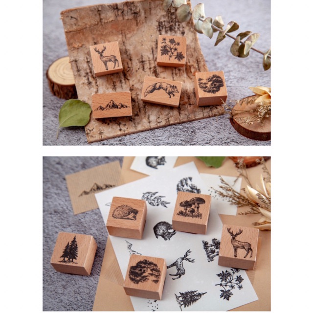 Con dấu gỗ con vật Nature Wooden Stamp SP007