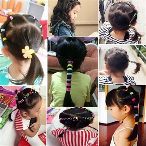 Set 50 dây buộc tóc đuôi ngựa co giãn 7 màu tuỳ chọn